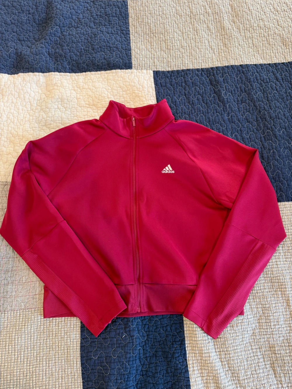adidas Women's Medium Bright Fuchsia Full-Zip Crop Utility Jacket